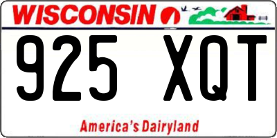 WI license plate 925XQT