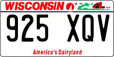 WI license plate 925XQV