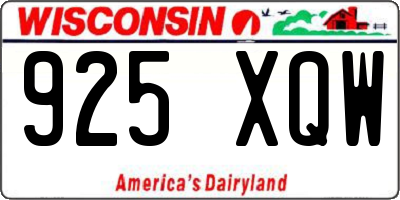 WI license plate 925XQW