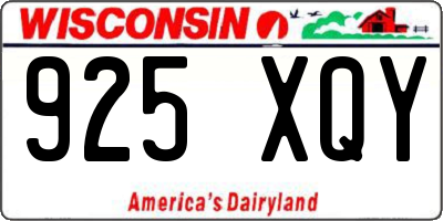 WI license plate 925XQY