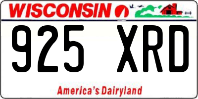 WI license plate 925XRD