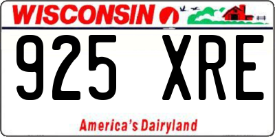 WI license plate 925XRE