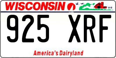WI license plate 925XRF