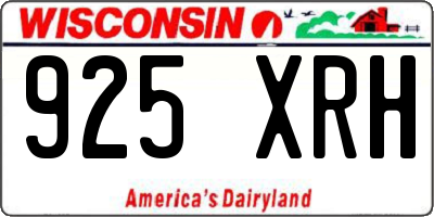 WI license plate 925XRH