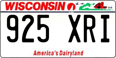 WI license plate 925XRI