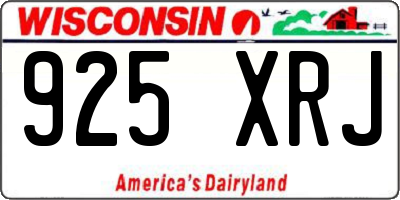 WI license plate 925XRJ