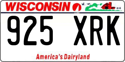 WI license plate 925XRK