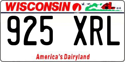 WI license plate 925XRL
