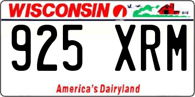 WI license plate 925XRM