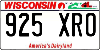 WI license plate 925XRO