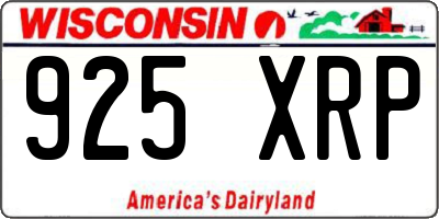 WI license plate 925XRP