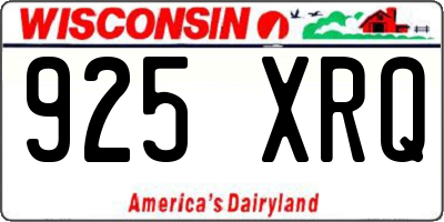 WI license plate 925XRQ