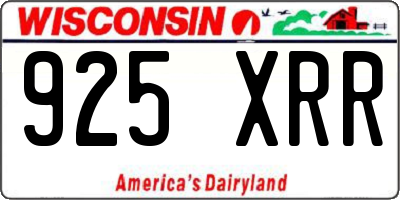 WI license plate 925XRR