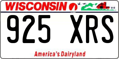 WI license plate 925XRS