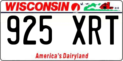 WI license plate 925XRT