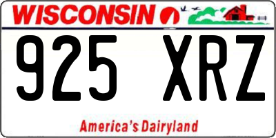WI license plate 925XRZ