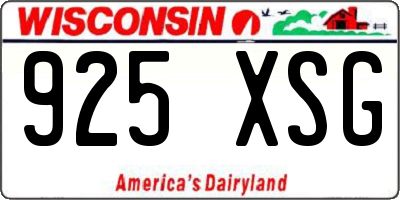 WI license plate 925XSG