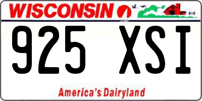 WI license plate 925XSI