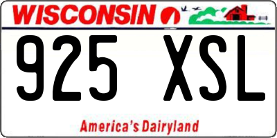 WI license plate 925XSL