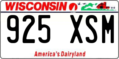 WI license plate 925XSM