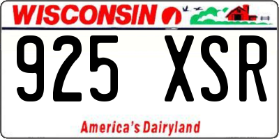 WI license plate 925XSR