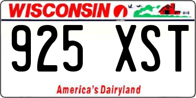 WI license plate 925XST
