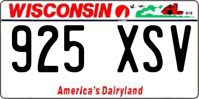 WI license plate 925XSV