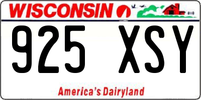 WI license plate 925XSY