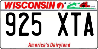 WI license plate 925XTA