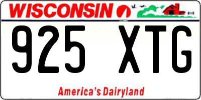 WI license plate 925XTG