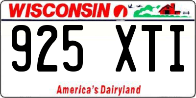 WI license plate 925XTI
