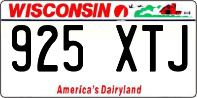 WI license plate 925XTJ