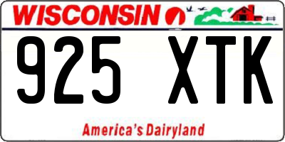WI license plate 925XTK
