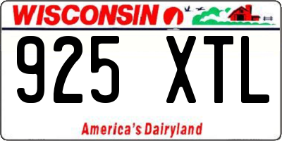 WI license plate 925XTL