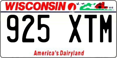 WI license plate 925XTM