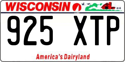 WI license plate 925XTP