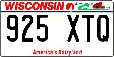 WI license plate 925XTQ