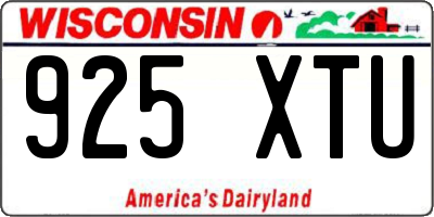 WI license plate 925XTU