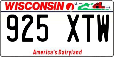 WI license plate 925XTW