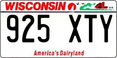 WI license plate 925XTY