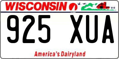 WI license plate 925XUA