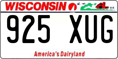 WI license plate 925XUG