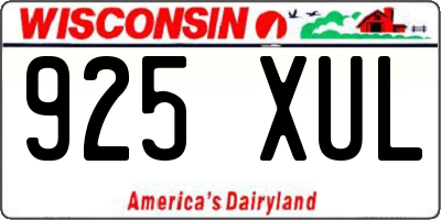 WI license plate 925XUL