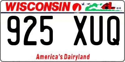 WI license plate 925XUQ