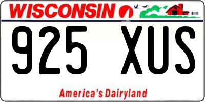 WI license plate 925XUS