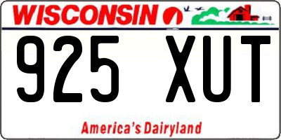 WI license plate 925XUT