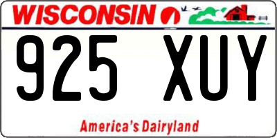WI license plate 925XUY