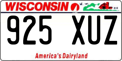 WI license plate 925XUZ