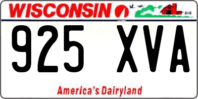 WI license plate 925XVA
