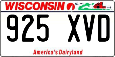 WI license plate 925XVD